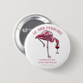 Aangepaste Flamingo 50ste verjaardag nieuwheid swa Ronde Button 5,7 Cm (Voorkant /achterkant)