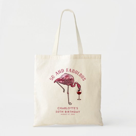 Aangepaste Flamingo 50ste verjaardag nieuwheid swa Tote Bag (Voorkant)