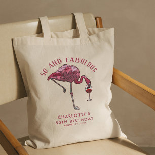 Aangepaste Flamingo 50ste verjaardag nieuwheid swa Tote Bag