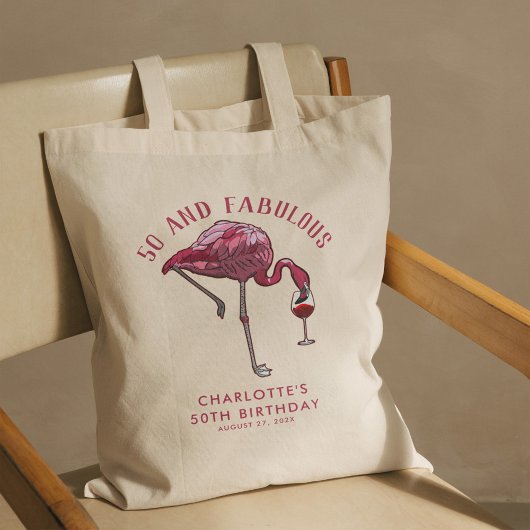 Aangepaste Flamingo 50ste verjaardag nieuwheid swa Tote Bag