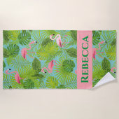 Aangepaste flamingo Beach Towel Strandlaken (Voorkant)