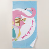 Aangepaste flamingo Beach Towel Strandlaken (Voorkant)