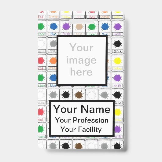 Aangepaste Flash-kaarten voor kleuren - Schoolseri Badge (Voorzijde)