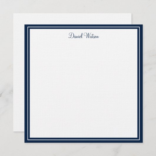 Aangepaste Flat Note Kaart-linnen Notitiekaartje (Voorkant / Achterkant)