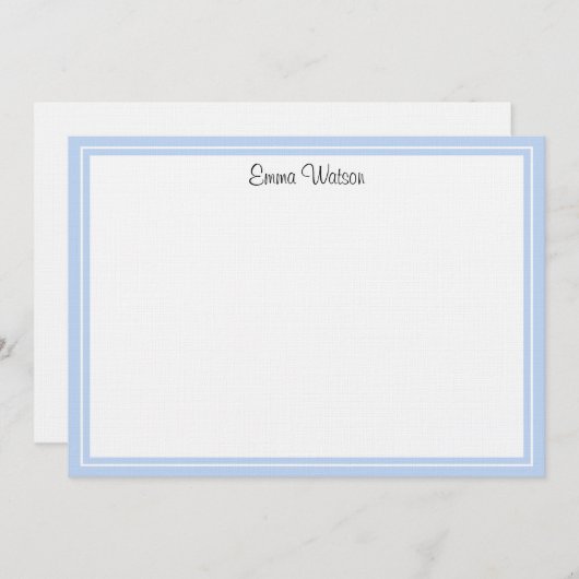 Aangepaste Flat Note Kaart-linnen Notitiekaartje (Voorkant / Achterkant)