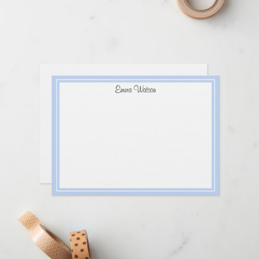 Aangepaste Flat Note Kaart-linnen Notitiekaartje (Voorkant / Achterkant in situ)