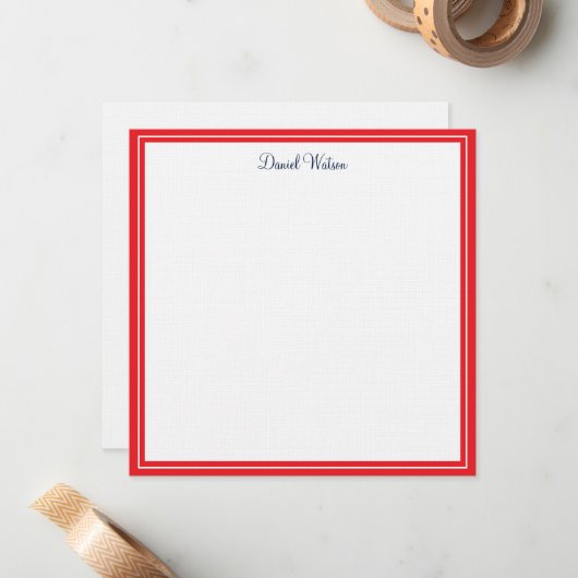Aangepaste Flat Note Kaart-linnen Notitiekaartje (Voorkant / Achterkant in situ)