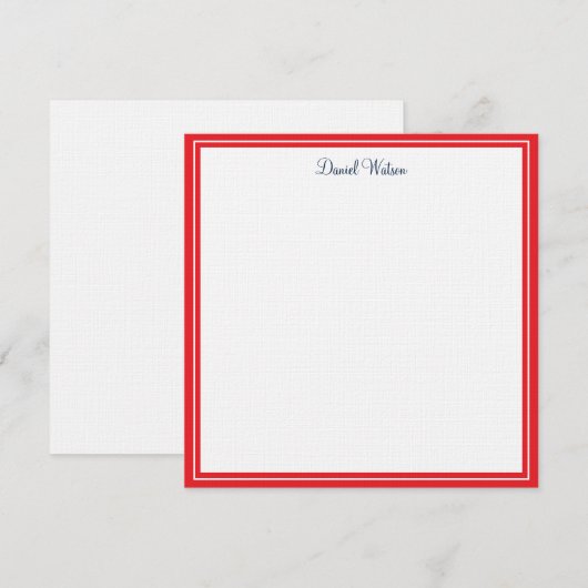 Aangepaste Flat Note Kaart-linnen Notitiekaartje (Voorkant / Achterkant)