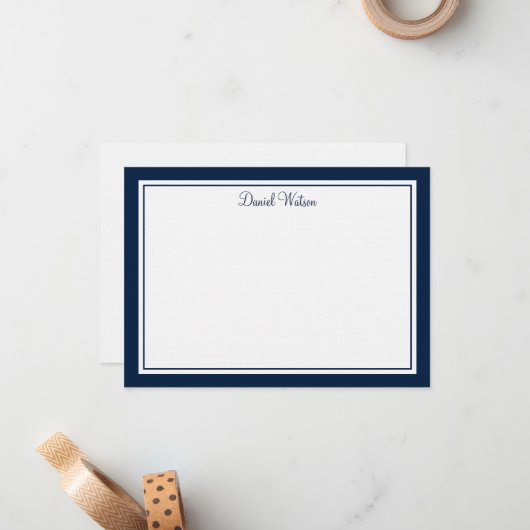 Aangepaste Flat Note Kaart-linnen Notitiekaartje (Voorkant / Achterkant in situ)