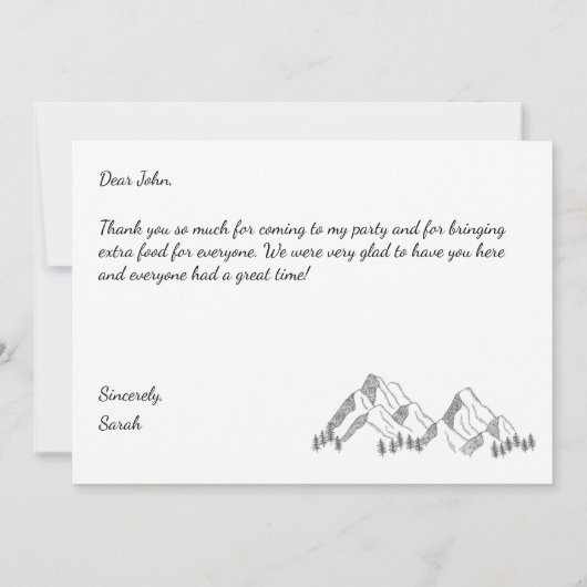 Aangepaste flat voor de Rainier-top opzetten Harte Bedankkaart (Achterkant)