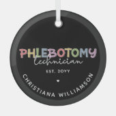 Aangepaste flebotomie-technicus PBT Phlebotomie-te Glas Ornament (Voorkant)