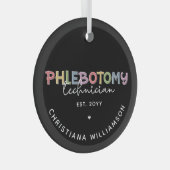Aangepaste flebotomie-technicus PBT Phlebotomie-te Glas Ornament (Voorkant Rechts)