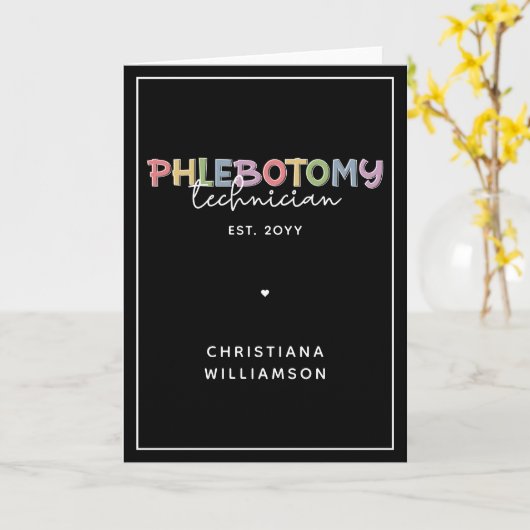 Aangepaste flebotomie-technicus PBT Phlebotomie-te Kaart (Gele Bloem)