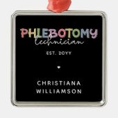 Aangepaste flebotomie-technicus PBT Phlebotomie-te Metalen Ornament (Voorkant)