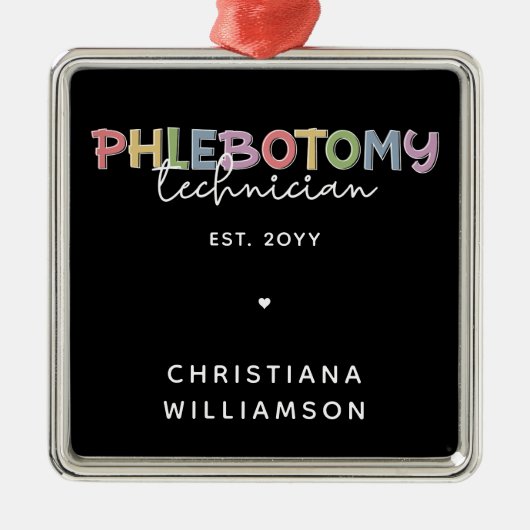 Aangepaste flebotomie-technicus PBT Phlebotomie-te Metalen Ornament (Voorkant)