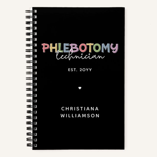 Aangepaste flebotomie-technicus PBT Phlebotomie-te Notitieboek (Voorkant)