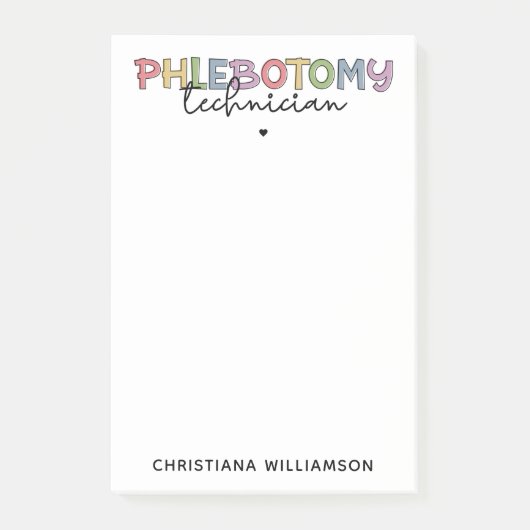 Aangepaste flebotomie-technicus PBT Phlebotomie-te Post-it® Notes (Voorkant)