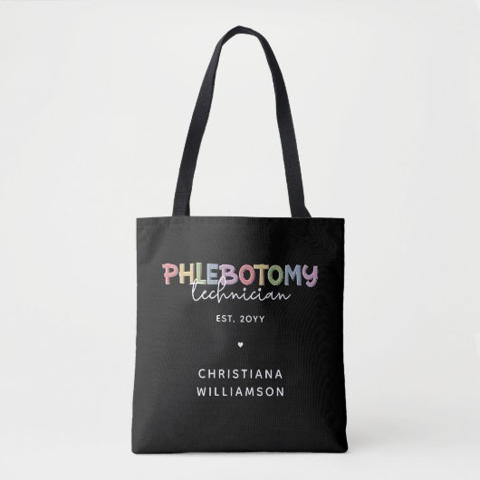 Aangepaste flebotomie-technicus PBT Phlebotomie-te Tote Bag (Voorkant)