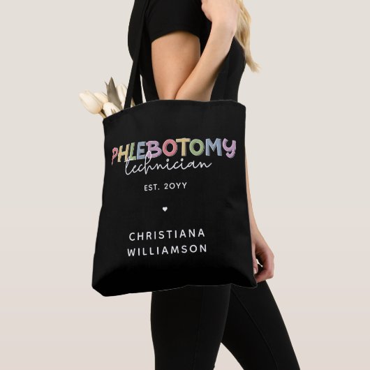 Aangepaste flebotomie-technicus PBT Phlebotomie-te Tote Bag (Dichtbij)