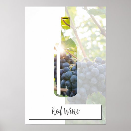 Aangepaste flesje met foto's en tekst rode wijn poster (Voorkant)