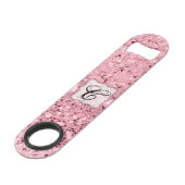 Aangepaste flesopening Roos Gold Glitter Speed Flessenopener (Voorkant Gekanteld)