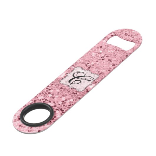 Aangepaste flesopening Roos Gold Glitter Speed Flessenopener (Voorkant Gekanteld)