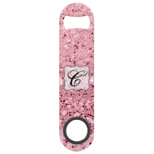 Aangepaste flesopening Roos Gold Glitter Speed Flessenopener (Voorkant)