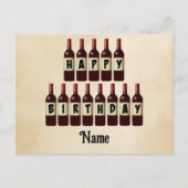 Aangepaste flessen rode wijn met verjaardagswens briefkaart (Voorkant)