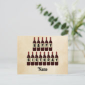 Aangepaste flessen rode wijn voor verjaardag briefkaart (Staand voorkant)