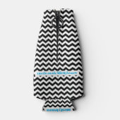 Aangepaste flessenkoeler - zwarte zigzag flesjeskoeler (Achterkant)