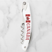 Aangepaste flessenopening Canada Flag Kurkentrekke Kurkentrekker (Voorkant)