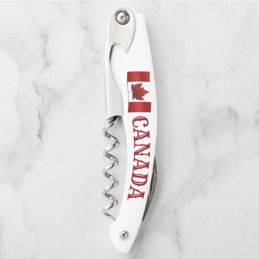Aangepaste flessenopening Canada Flag Kurkentrekke Kurkentrekker (Voorkant)