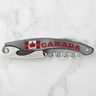 Aangepaste flessenopening Canada Flag Kurkentrekke Kurkentrekker