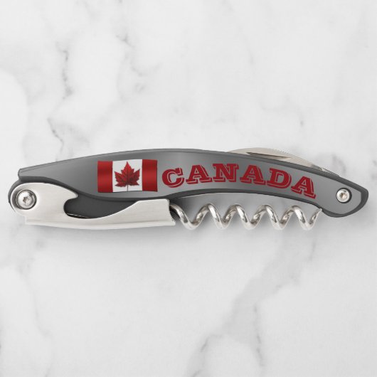 Aangepaste flessenopening Canada Flag Kurkentrekke Kurkentrekker (Voorkant)