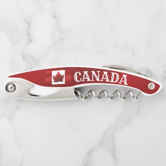 Aangepaste flessenopening Canada Flag Kurkentrekke Kurkentrekker (Voorkant)