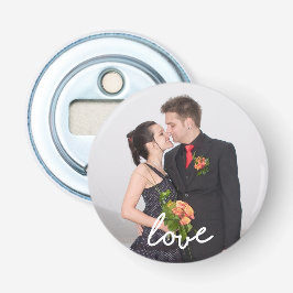 Aangepaste flessenopening voor Photo Love Button Button Flesopener