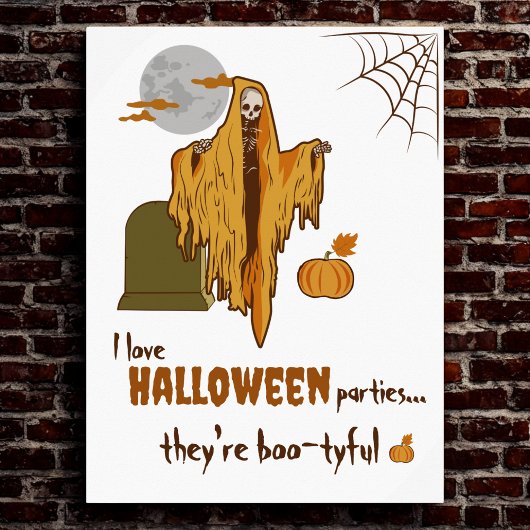 Aangepaste Flirten Skelet Pompoen Halloween Party Poster