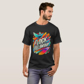 Aangepaste Flock in Fellowship Multikleur T-Shirt (Voorkant volledig)