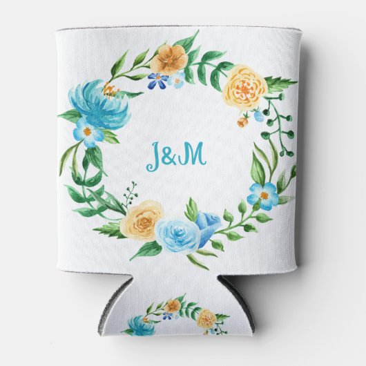 Aangepaste flora Wreath Blikjeskoeler (Voorkant)