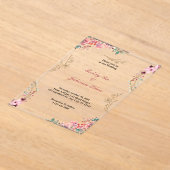 Aangepaste Floral acryl bruiloft uitnodigingen (Laagn)