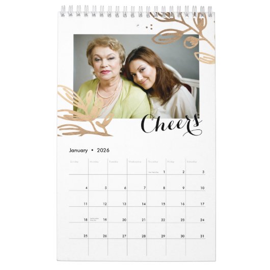 Aangepaste Floral Agenda Kalender (Jan 2026)