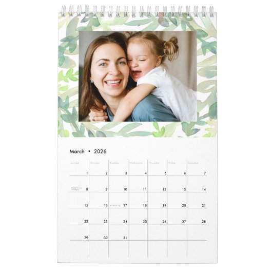 Aangepaste Floral Agenda Kalender (Mar 2026)