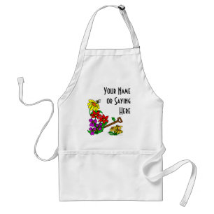 Aangepaste Floral Art Gardener Gezegde Apron Standaard Schort