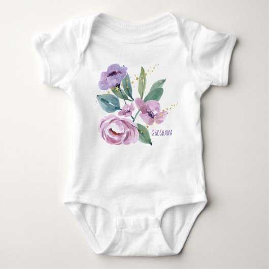 Aangepaste Floral Baby Bodysuit (Voorkant)