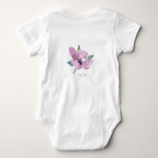 Aangepaste Floral Baby Bodysuit (Achterkant)