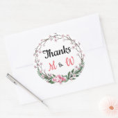 Aangepaste Floral bedankt Ronde Sticker (Envelop)