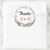 Aangepaste Floral bedankt Ronde Sticker (Tas)