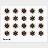 Aangepaste Floral bedankt Ronde Sticker (Vel)