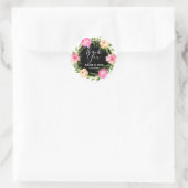 Aangepaste Floral bedankt Ronde Sticker (Tas)