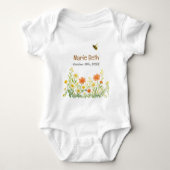 Aangepaste Floral & Bee Baby Bodysuit (Voorkant)